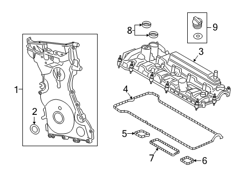 2023 Ford Transit Connect Valve & Timing Covers Diagram