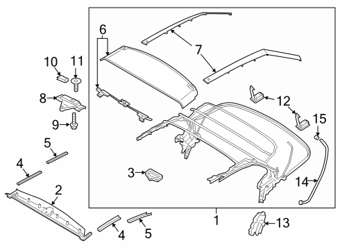 2024 Ford Mustang FRAME ASY - SOFT TOP Diagram for PR3Z-7653000-AA