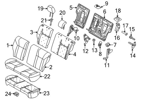 2016 Ford Fiesta Rear Seat Cushion Cover Assembly Diagram for D2BZ-5463804-JC