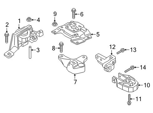 2019 Ford Transit Connect Engine & Trans Mounting Diagram 1 - Thumbnail