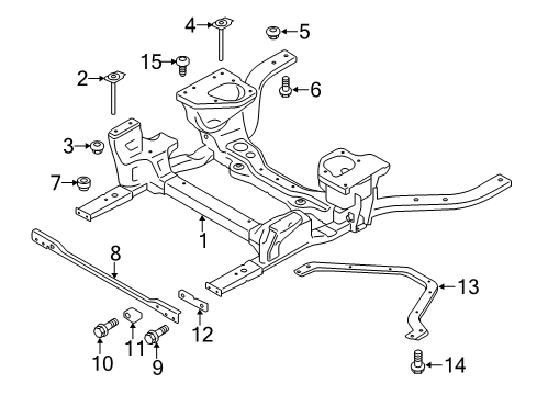 2023 Ford Mustang Suspension Mounting - Front Diagram