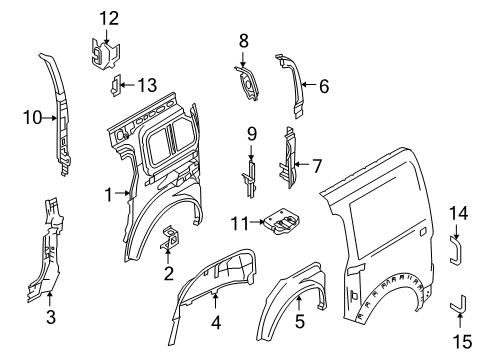 2011 Ford Transit Connect Inner Structure - Side Panel Diagram