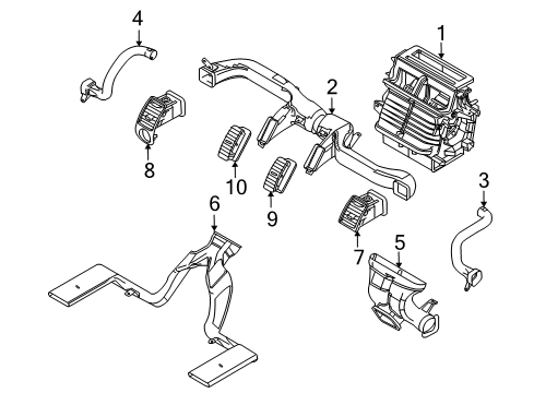 2012 Ford Flex Louvre Assembly - Vent Air Diagram for 8A8Z-19893-AJ