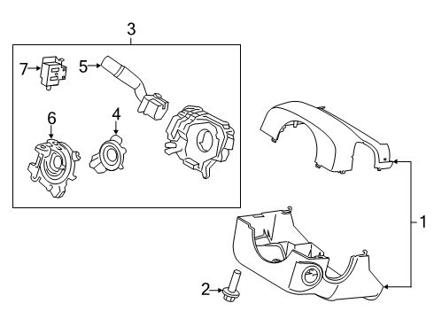 2019 Ford F-350 Super Duty Shroud, Switches & Levers Diagram 2 - Thumbnail