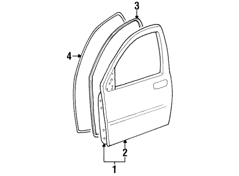 1998 Ford Windstar Weatherstrip Assembly Door Diagram for F58Z1620531A