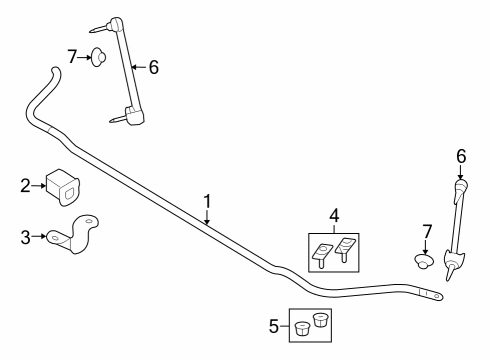 2024 Ford Expedition Stabilizer Bar & Components - Rear Diagram