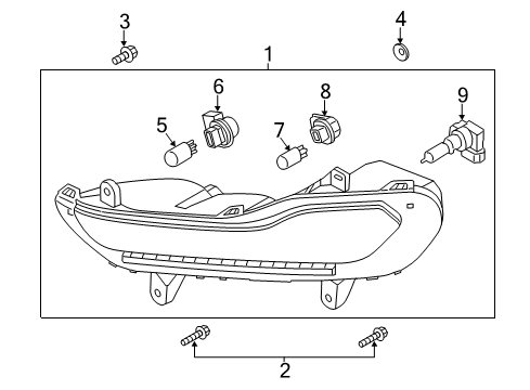 2016 Ford Escape Lamp Assembly - Side Marker Diagram for CJ5Z-13200-C