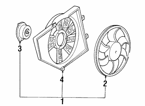 1998 Ford Escort Cooling System, Radiator, Water Pump, Cooling Fan Diagram 1 - Thumbnail