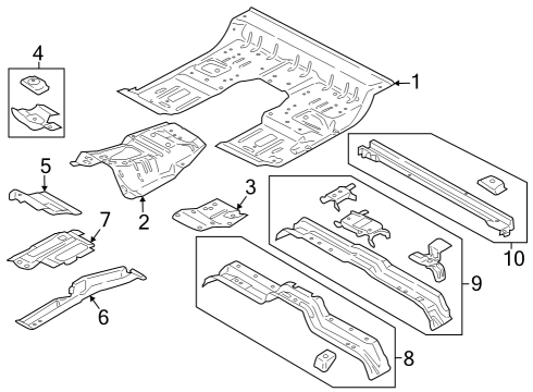 2024 Ford F-350 Super Duty Floor Diagram 2 - Thumbnail