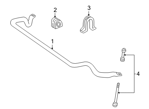 2002 Lincoln Blackwood Stabilizer Bar & Components - Front Diagram