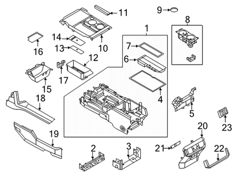 2022 Ford F-150 COMPARTMENT ASY - STOWAGE Diagram for ML3Z-1513594-CA