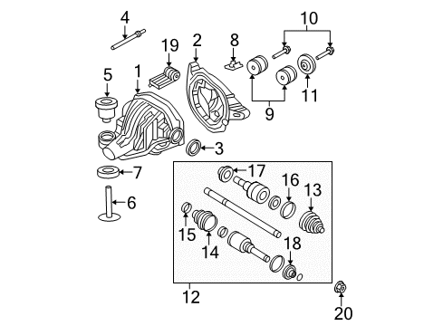 2002 Ford Explorer Axle Housing - Rear Diagram