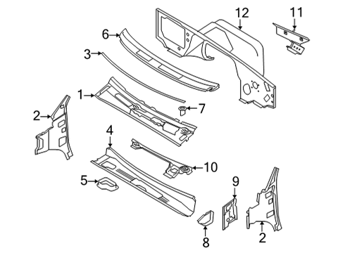 2019 Ford E-350 Super Duty Cab Cowl Diagram