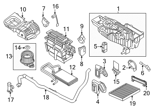 2013 Lincoln MKS Blower Motor & Fan, Air Condition Diagram