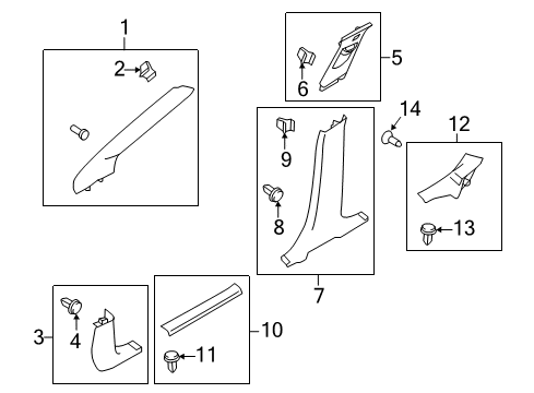 2012 Ford Focus Interior Trim - Pillars, Rocker & Floor Diagram 3 - Thumbnail