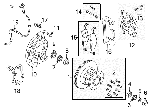 2017 Ford F-250 Super Duty Front Brakes Diagram 1 - Thumbnail