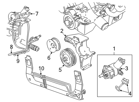 2002 Ford Mustang P/S Pump & Hoses, Steering Gear & Linkage Diagram 2 - Thumbnail