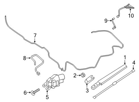 2019 Ford Edge Lift Gate - Wiper & Washer Components Diagram