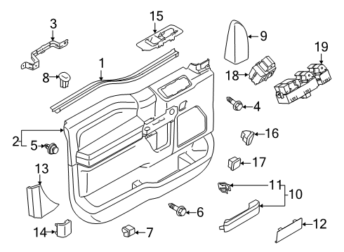 2018 Ford F-250 Super Duty Cover - Door Inside Handle Diagram for HC3Z-1822642-CA