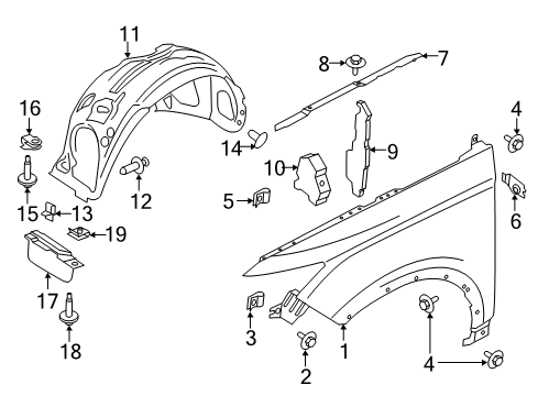 2015 Lincoln MKC Fender & Components Diagram