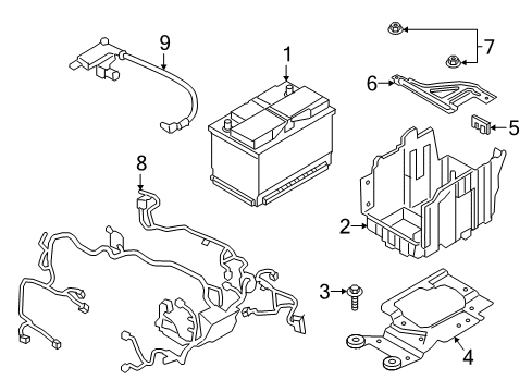 2018 Ford EcoSport Tray Assembly - Battery Diagram for GN1Z-10732-B