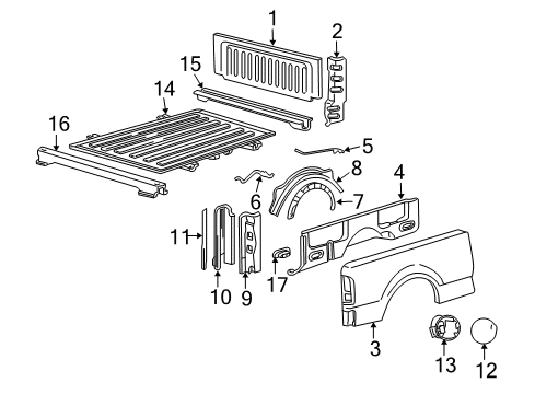 2007 Lincoln Mark LT Front & Side Panels, Floor Diagram