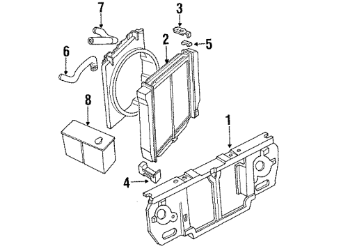 1991 Ford Ranger Radiator & Components, Radiator Support Diagram 4 - Thumbnail