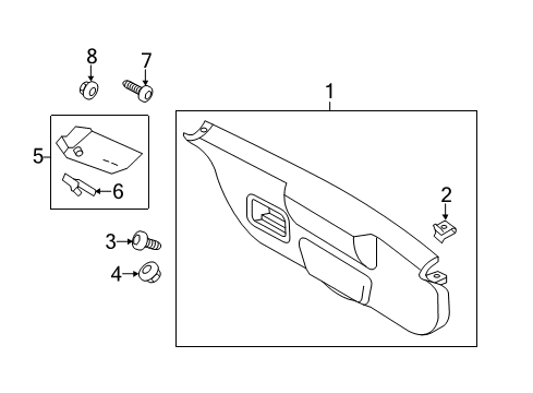 2013 Ford Fiesta Interior Trim - Lift Gate Diagram