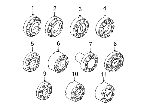 2008 Ford F-350 Super Duty Wheel Covers & Trim Diagram