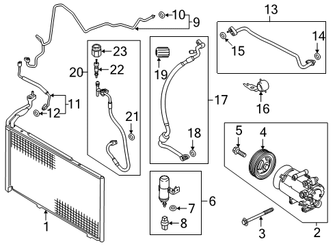 2015 Ford Fiesta A/C Condenser, Compressor & Lines Diagram 3 - Thumbnail