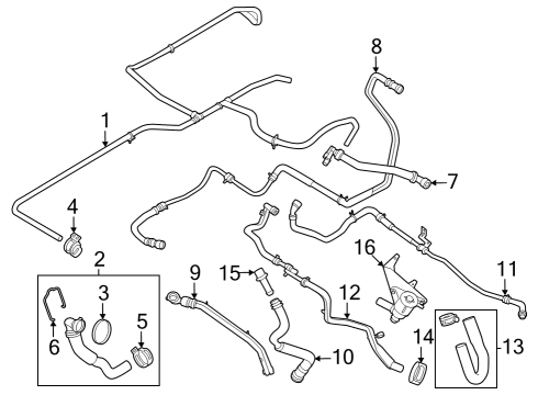 2024 Ford F-250 Super Duty HOSE - HEATER WATER Diagram for HC3Z-18472-K