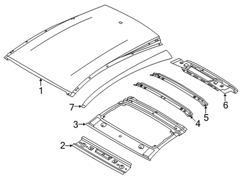 2023 Ford Mustang Mach-E Roof & Components Diagram 1 - Thumbnail