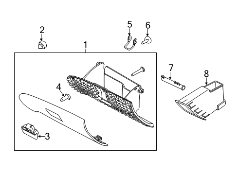 2011 Mercury Milan Glove Box Diagram 2 - Thumbnail