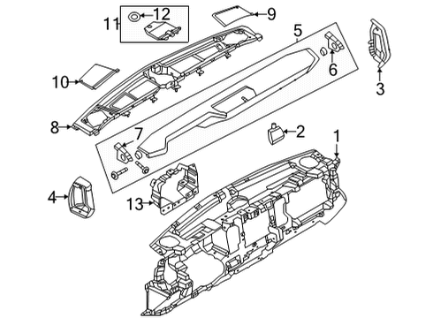 2023 Ford Bronco Instrument Panel Components Diagram 3 - Thumbnail