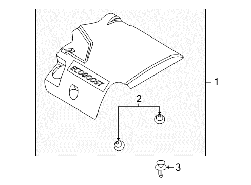 2014 Lincoln MKS Engine Appearance Cover Diagram 1 - Thumbnail