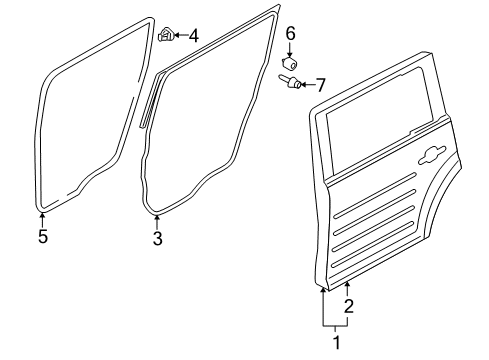 2016 Ford Flex Rear Door, Body Diagram