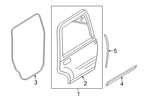 2008 Lincoln Navigator Rear Door, Body Diagram 1 - Thumbnail