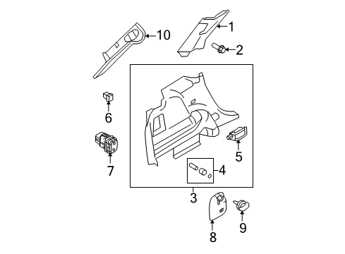 2007 Ford Edge Interior Trim - Quarter Panels Diagram