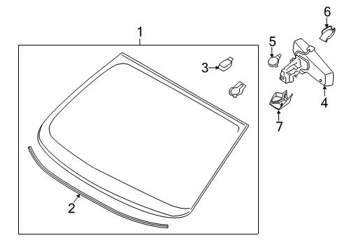 2019 Ford Fusion Mirror Assembly - Rear View - Inner Diagram for HU5Z-17700-P