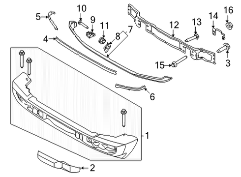 2021 Ford Bronco Bumper & Components - Front Diagram 2 - Thumbnail