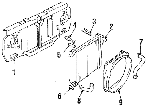 1984 Ford Bronco II Radiator & Cooling Fan Diagram 1 - Thumbnail