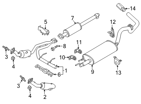 2016 Ford F-150 Exhaust Components Diagram 3 - Thumbnail