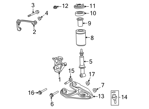 2008 Ford F-150 Spindle Diagram for 7L3Z-3105-A