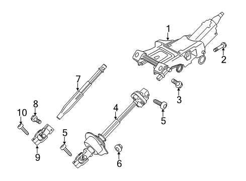 2019 Ford Mustang Steering Column & Wheel, Steering Gear & Linkage Diagram 3 - Thumbnail