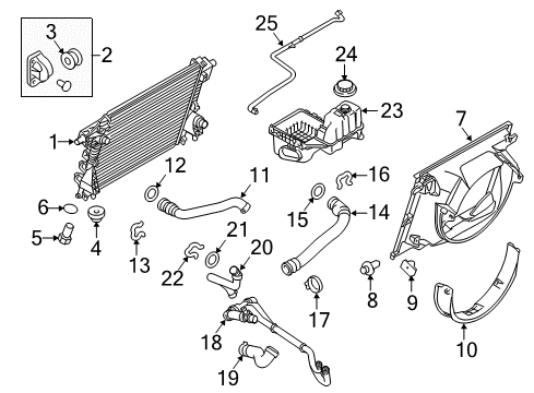 2011 Ford F-250 Super Duty Insulator - Radiator Support Diagram for XC3Z-8124-AA