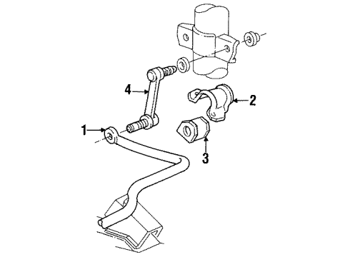 1994 Mercury Sable Stabilizer Bar & Components - Front Diagram