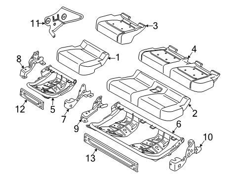 2018 Ford F-250 Super Duty Rear Seat Components Diagram 6 - Thumbnail