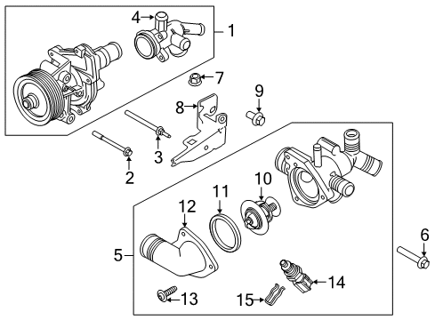 2018 Ford Transit-150 Thermostat Assembly Diagram for XS7Z-8575-A