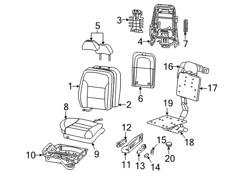 2005 Lincoln LS Seat Back Cover Assembly Diagram for 4W4Z-5464417-AAA