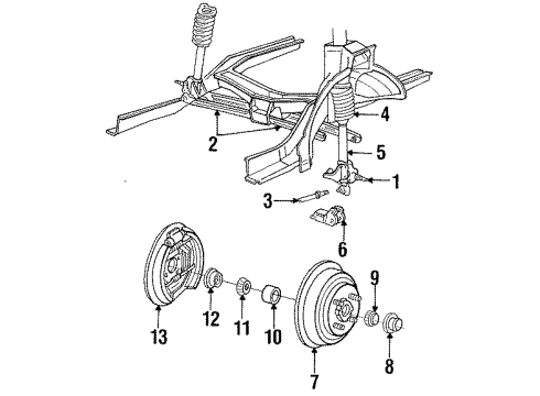 1988 Ford Tempo Kit - Shock Absorber Diagram for 5U2Z-18V125-VH